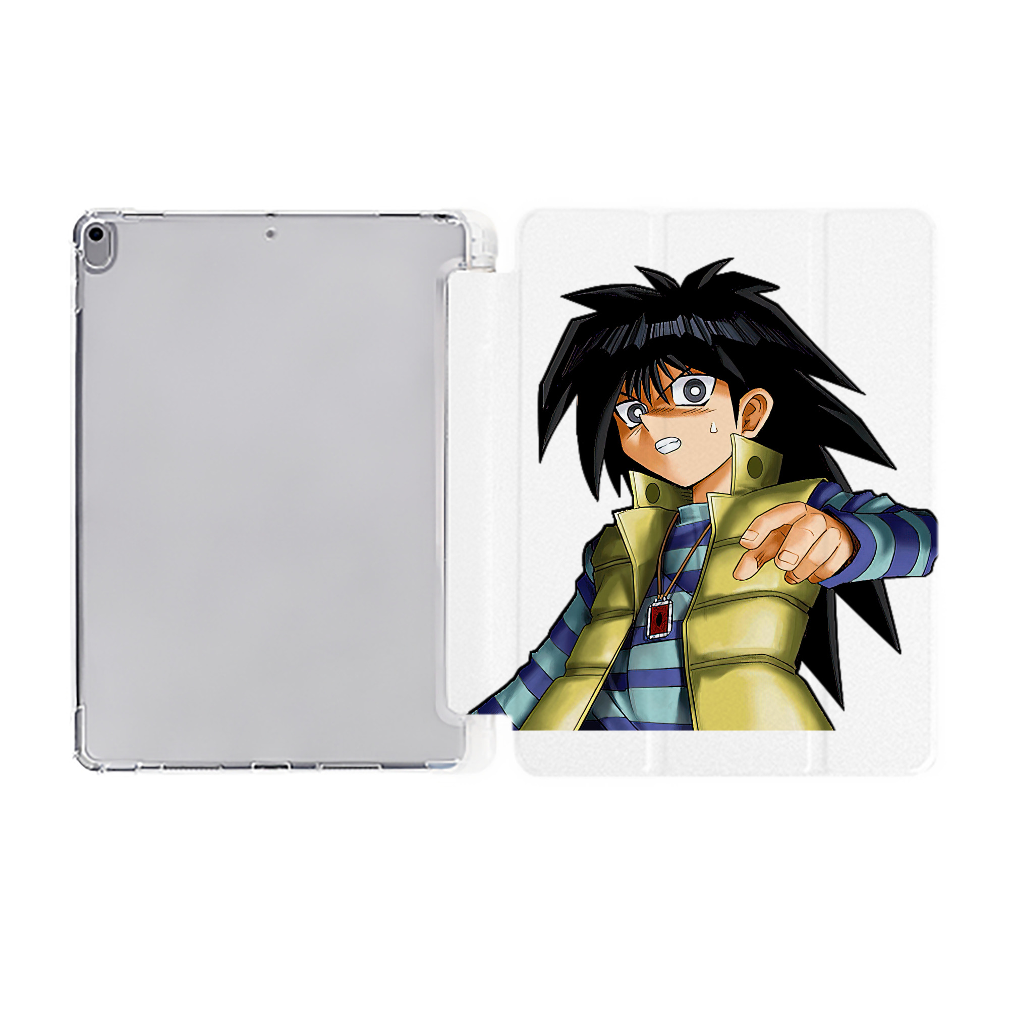 （画像用） 遊☆戯☆王 Yu-Gi-Oh! IPad ケース ペン収納付き 三つ折りスタンド PUレザー×シリコン 対応機種9.5/10.5/10.9インチ